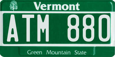 VT license plate ATM880