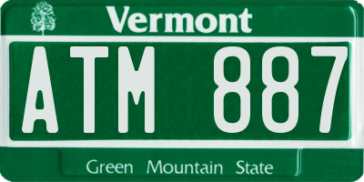 VT license plate ATM887