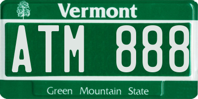 VT license plate ATM888