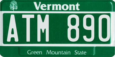 VT license plate ATM890