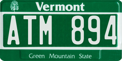 VT license plate ATM894