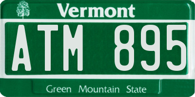 VT license plate ATM895