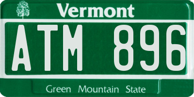 VT license plate ATM896