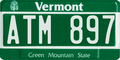 VT license plate ATM897