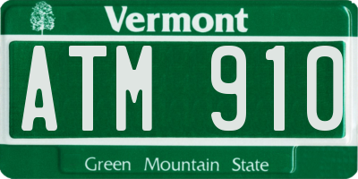 VT license plate ATM910