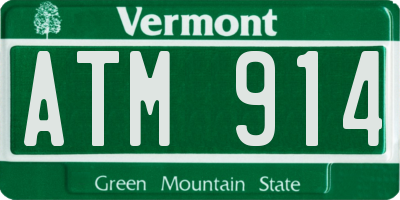 VT license plate ATM914