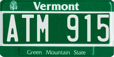 VT license plate ATM915