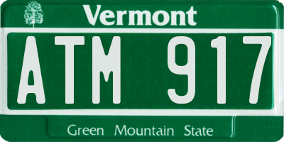 VT license plate ATM917
