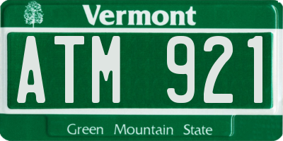 VT license plate ATM921
