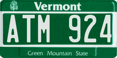 VT license plate ATM924