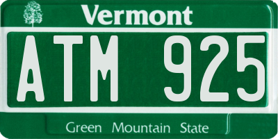 VT license plate ATM925
