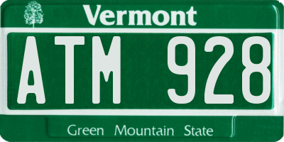 VT license plate ATM928