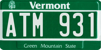 VT license plate ATM931