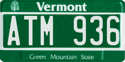 VT license plate ATM936