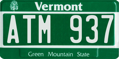 VT license plate ATM937