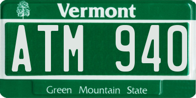 VT license plate ATM940