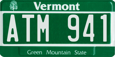 VT license plate ATM941
