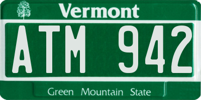 VT license plate ATM942