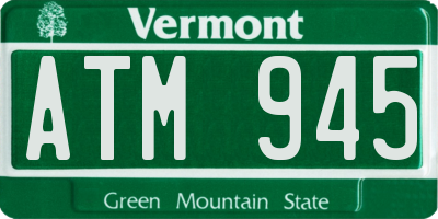 VT license plate ATM945