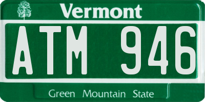 VT license plate ATM946