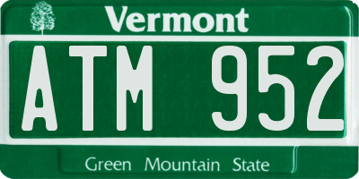 VT license plate ATM952