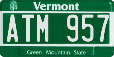 VT license plate ATM957