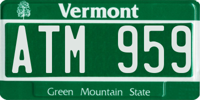 VT license plate ATM959