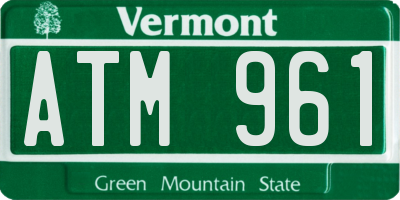 VT license plate ATM961