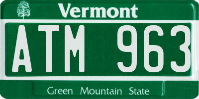 VT license plate ATM963