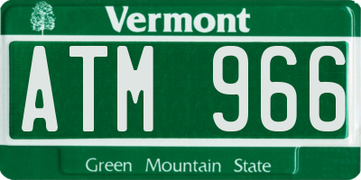 VT license plate ATM966