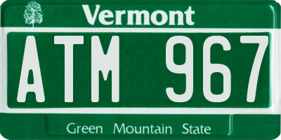 VT license plate ATM967