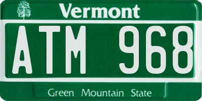 VT license plate ATM968