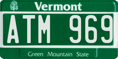 VT license plate ATM969