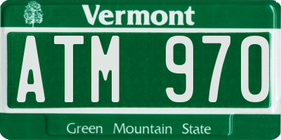 VT license plate ATM970
