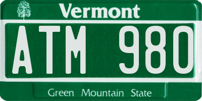 VT license plate ATM980