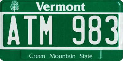 VT license plate ATM983