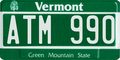 VT license plate ATM990