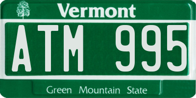 VT license plate ATM995