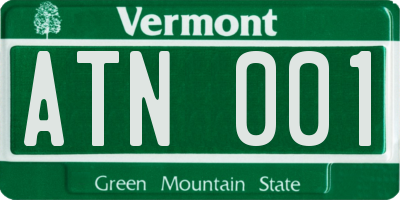 VT license plate ATN001