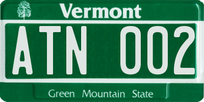 VT license plate ATN002