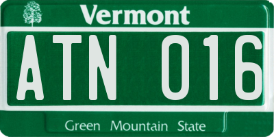 VT license plate ATN016