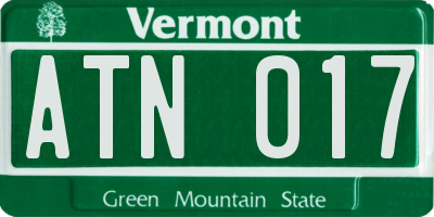 VT license plate ATN017
