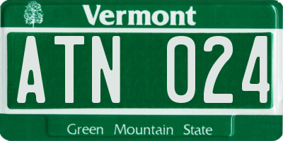 VT license plate ATN024