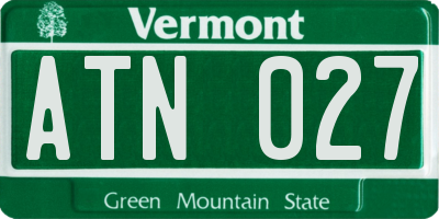 VT license plate ATN027