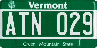 VT license plate ATN029