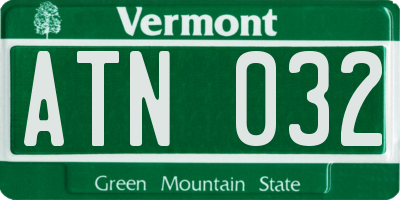 VT license plate ATN032