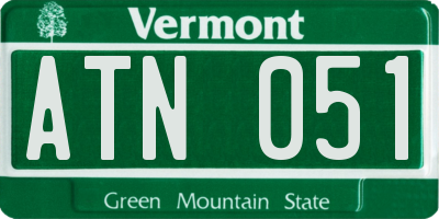 VT license plate ATN051