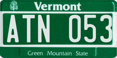 VT license plate ATN053