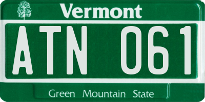VT license plate ATN061