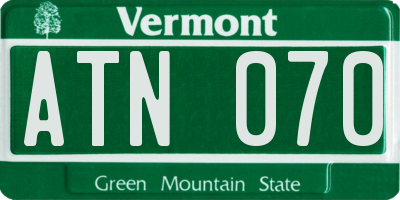 VT license plate ATN070